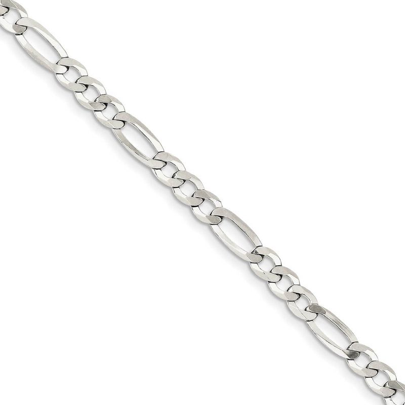 5.5mm Sterling Silver Flat Figaro Chain Bracelet, 8 Inch